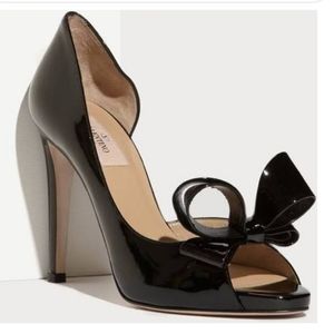 Valentino Bow D'orsay Black Pumps size 37